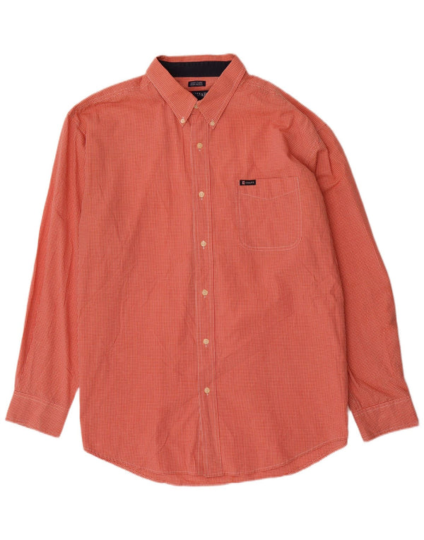Cămașă pentru bărbați Chaps XL Orange Vichy Bumbac