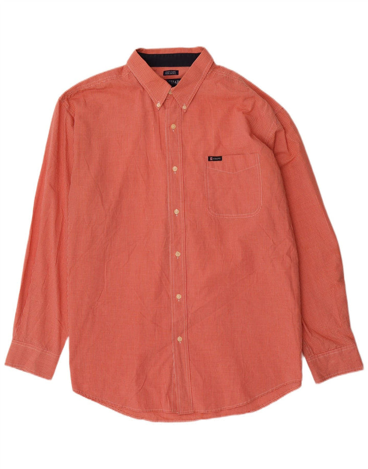Cămașă pentru bărbați Chaps XL Orange Vichy Bumbac