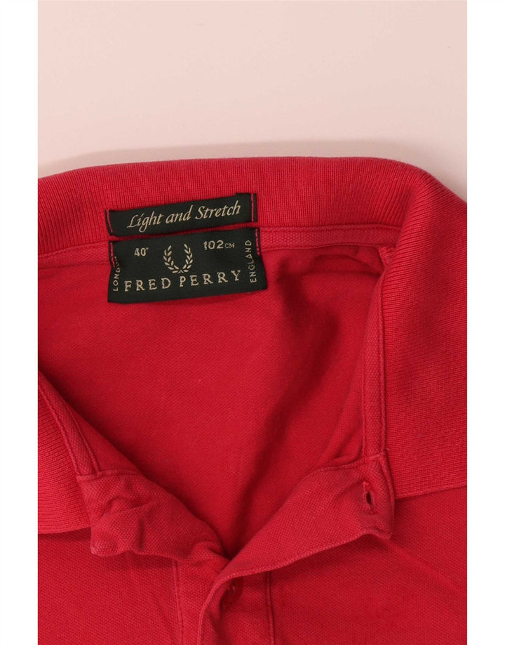 Cămașă polo Fred Perry pentru bărbați, bumbac roșu mediu