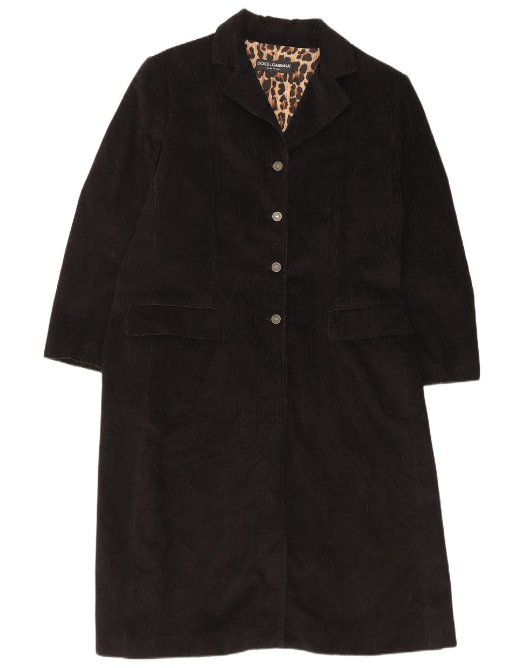 Palton pentru femei Dolce & Gabbana din velur IT 44 Medium Negru Bumbac Clasic