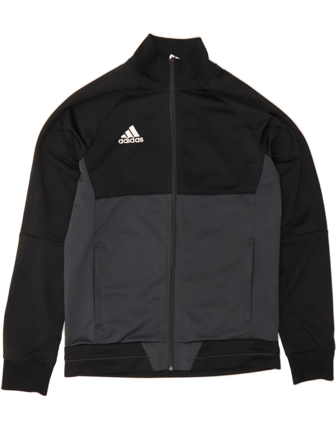 Jachetă de trening pentru bărbați ADIDAS, negru mediu, poliester bloc de culoare