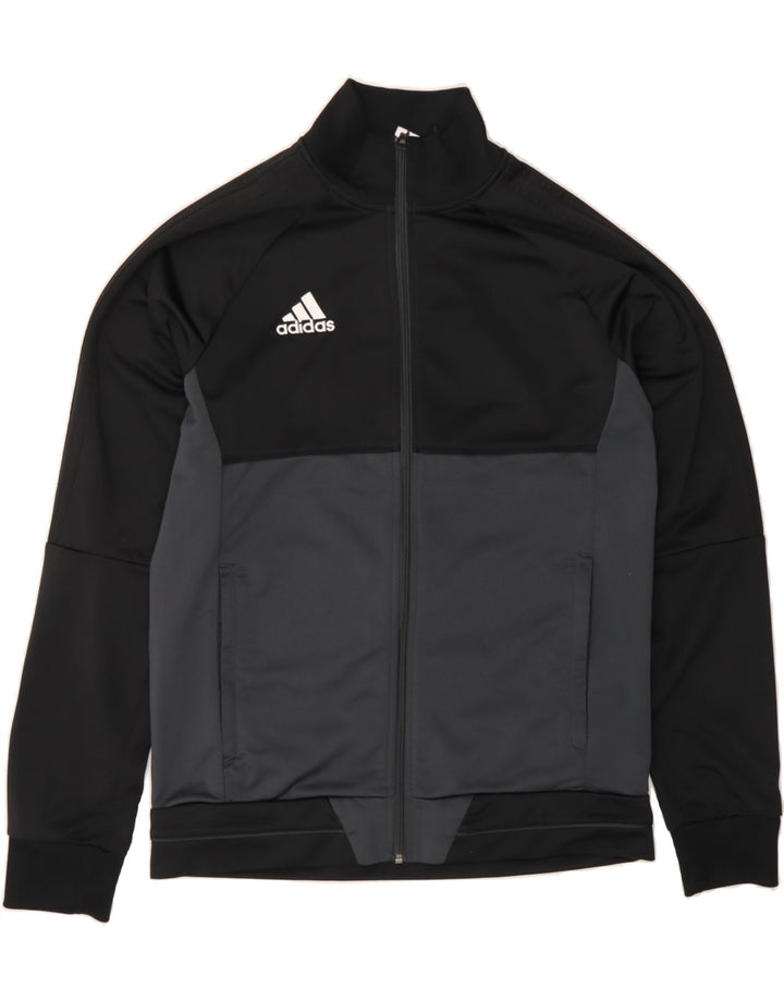 Jachetă de trening pentru bărbați ADIDAS, negru mediu, poliester bloc de culoare