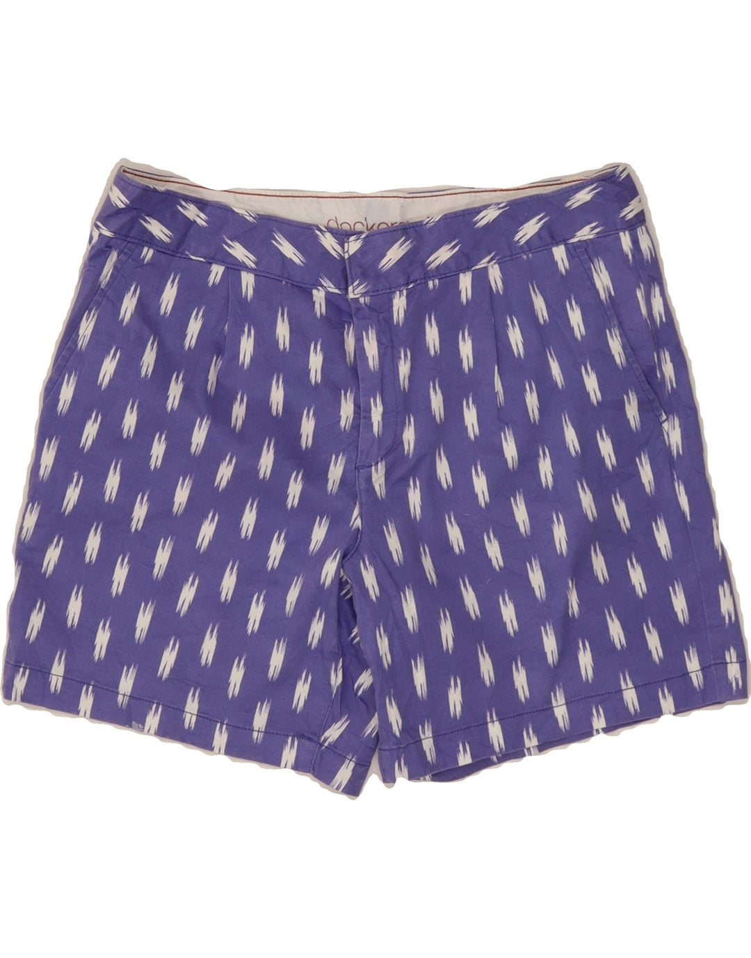 DOCKERS Womens Abstract Pattern Chino Shorts US 8 Medium W30  Purple Vintage Dockers and Second-Hand Dockers from Messina Hembry 