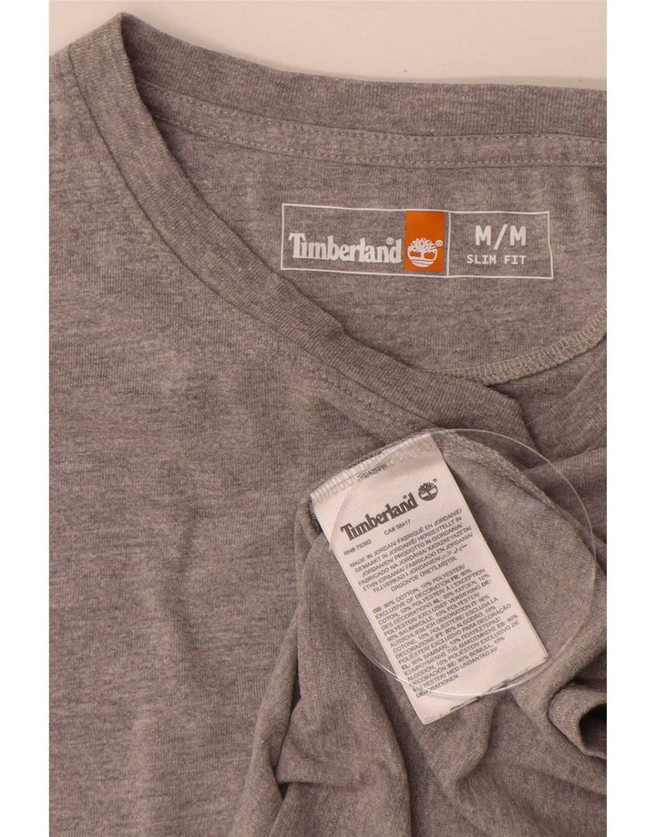 Tricou pentru bărbați Timberland Slim Fit Top din bumbac gri mediu