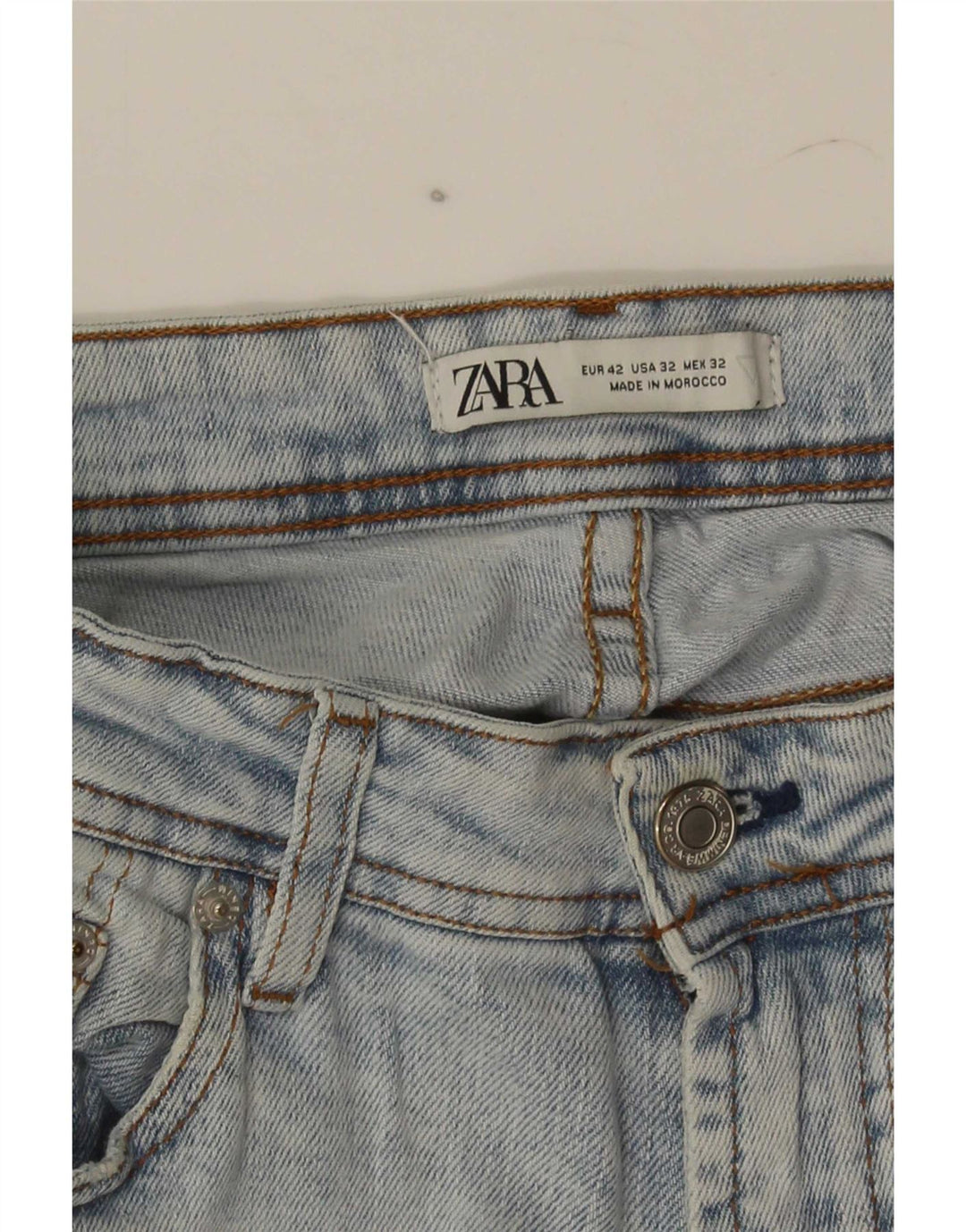 Blugi slim pentru bărbați Zara EU 42 Large W32 L29 Albastru