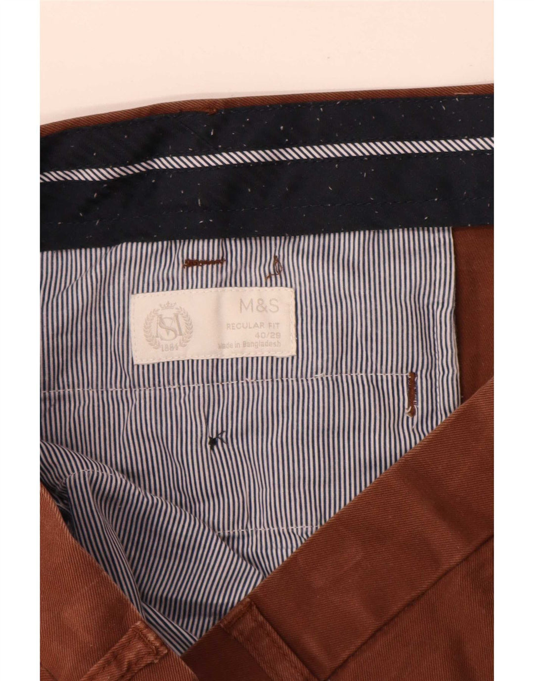 Marks & Spencer Pantaloni chino pentru bărbați, drepti, cu croiala normală, L40 L29, maro