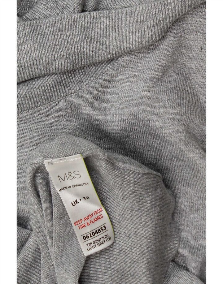 Pulover pentru femei Marks & Spencer cu gât rulat din viscoză, gri mediu, UK 12