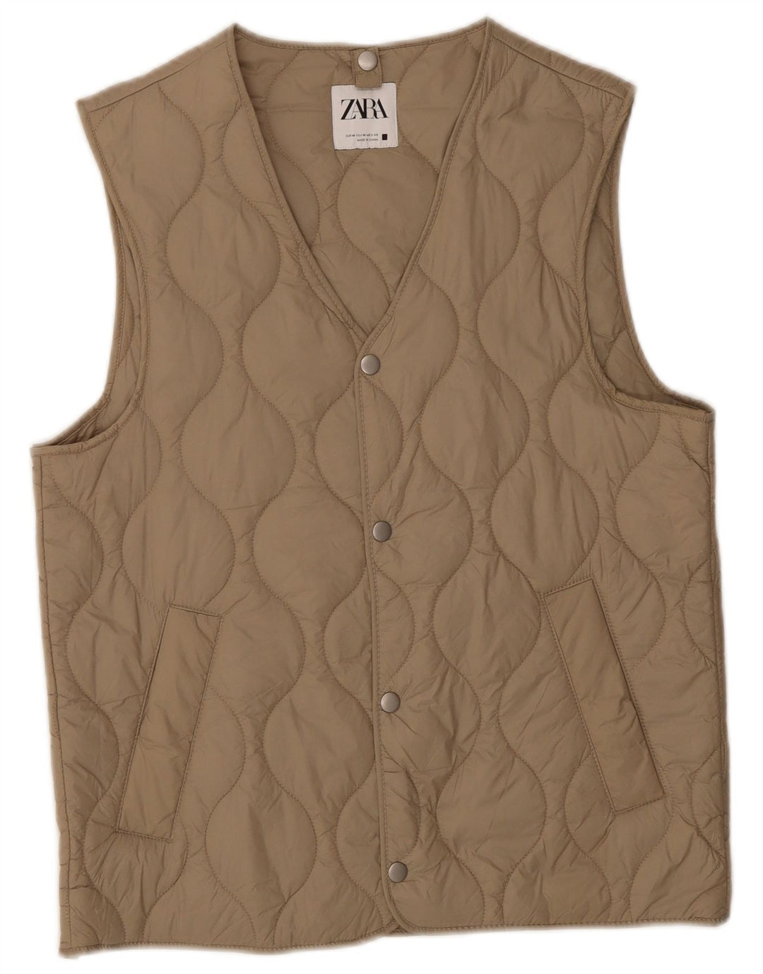 Gilet matlasat pentru bărbați Zara UK 38 Medium Bej Poliester