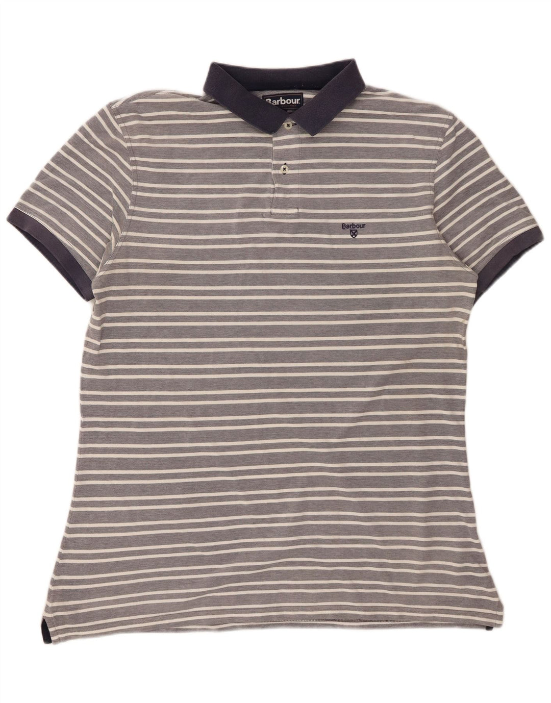 Tricou polo pentru bărbați Barbour XL, bumbac cu dungi gri