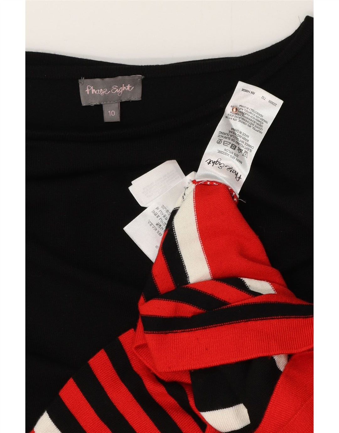 PHASE EIGHT Rochie cu mâneci 3/4 pentru femei UK 10 Mic cu dungi negre