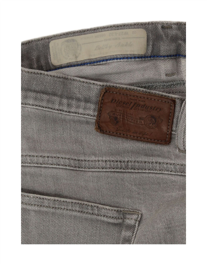 Pantaloni scurți din denim învechit pentru femei Diesel Belthy W27, bumbac gri mic