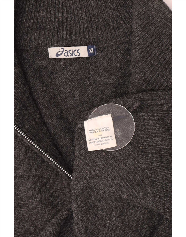 Pulover Asics pentru bărbați, cu fermoar și gât, XL, lână de miel, gri