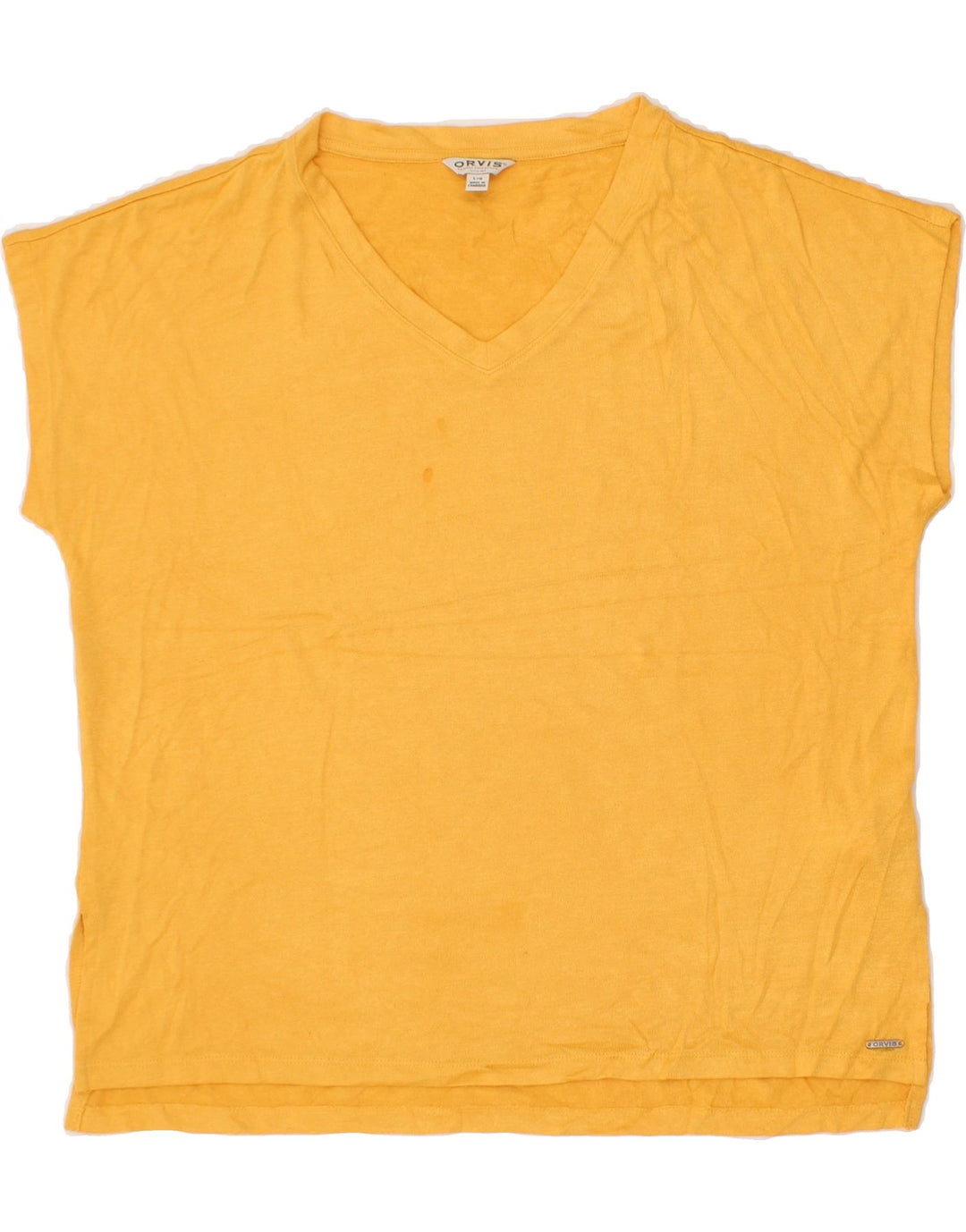 ORVIS Mens T-Shirt Top Large Yellow Polyester Vintage Orvis and Second-Hand Orvis from Messina Hembry 