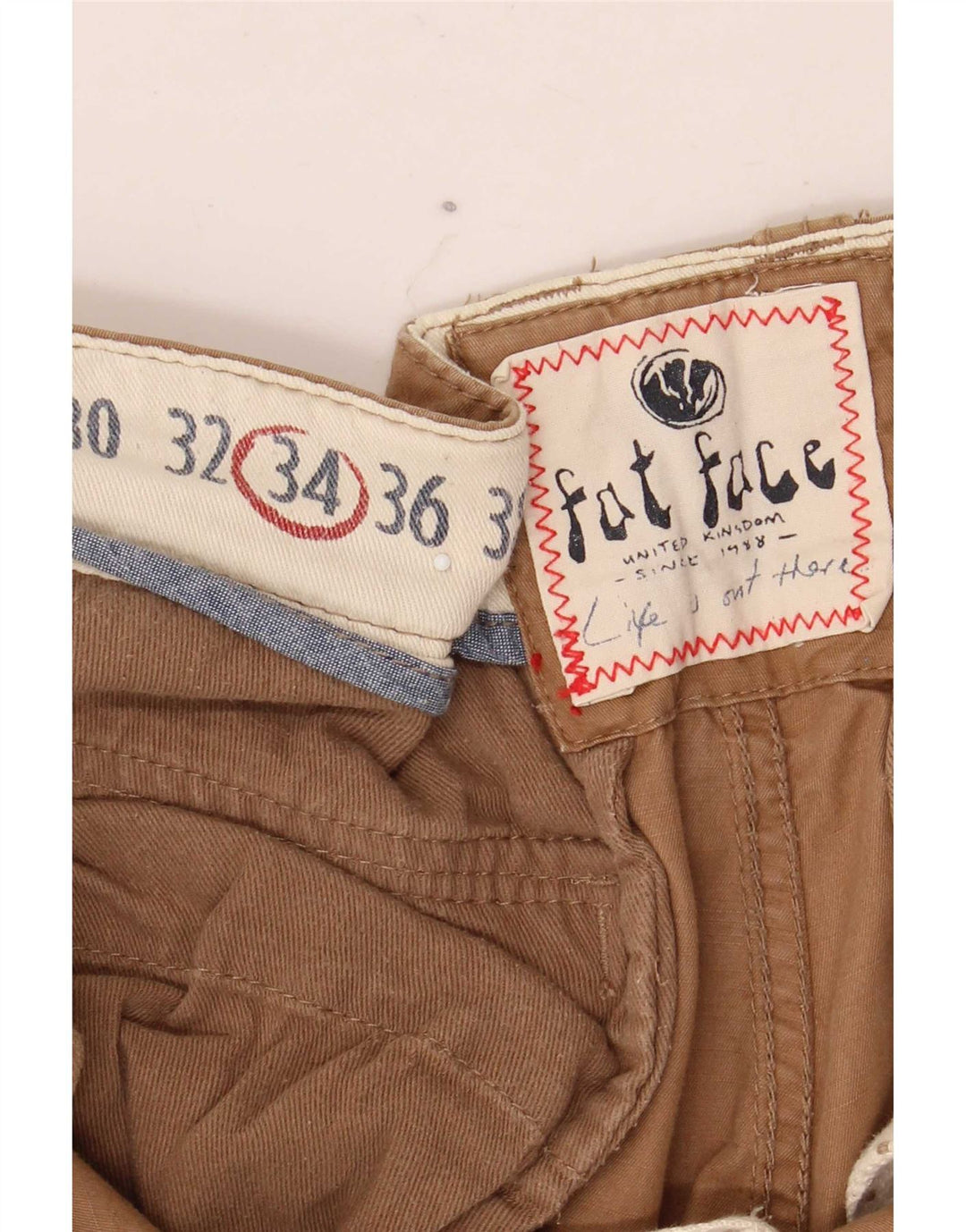 Pantaloni scurți cargo pentru bărbați Fat Face W34, bumbac maro mare