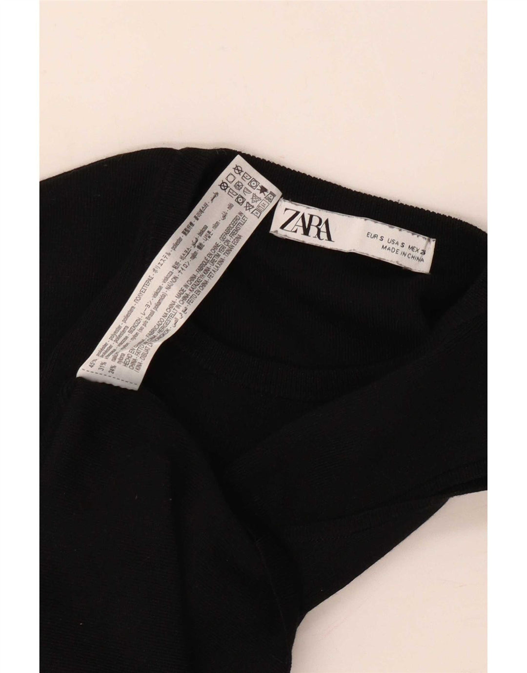Top cu vestă pentru femei Zara UK 8, poliester negru mic