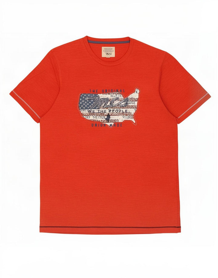 Tricou grafic Marlboro Classics pentru bărbați Top din bumbac roșu mediu