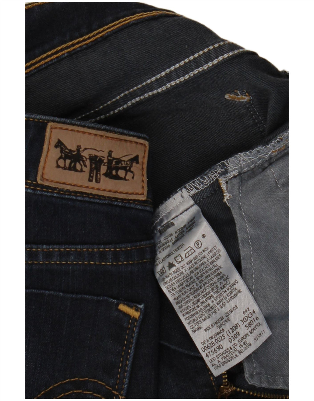 Blugi pentru bărbați LEVI'S 628 Slim W30 L34 Bumbac bleumarin