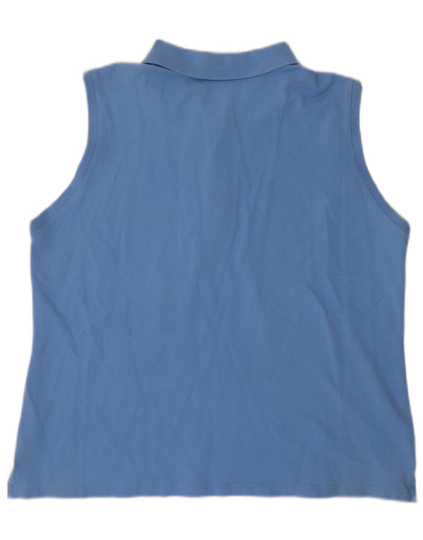 Tricou polo fără mâneci pentru femei L.L.Bean UK 18 XL Bumbac albastru