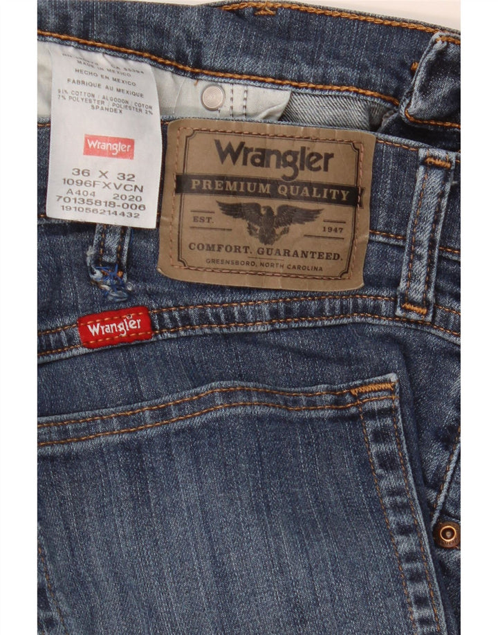 Blugi drepti pentru bărbați Wrangler W36 L32 Bumbac albastru