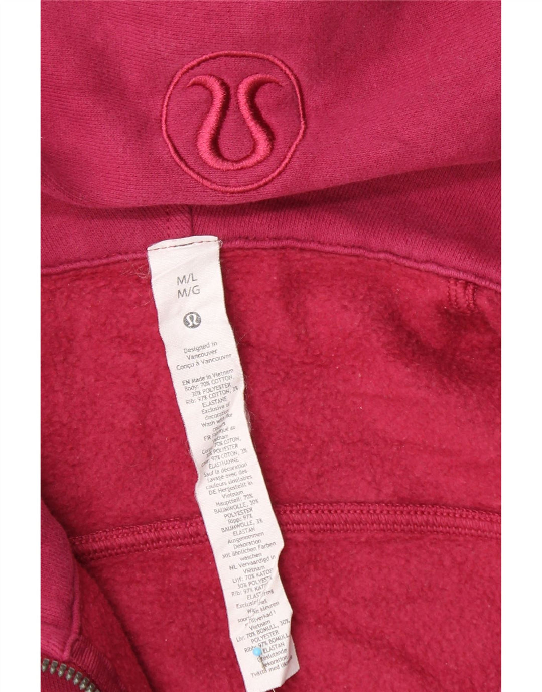 LULULEMON Pulover oversize crop pentru femei UK 14 Burgundy mediu