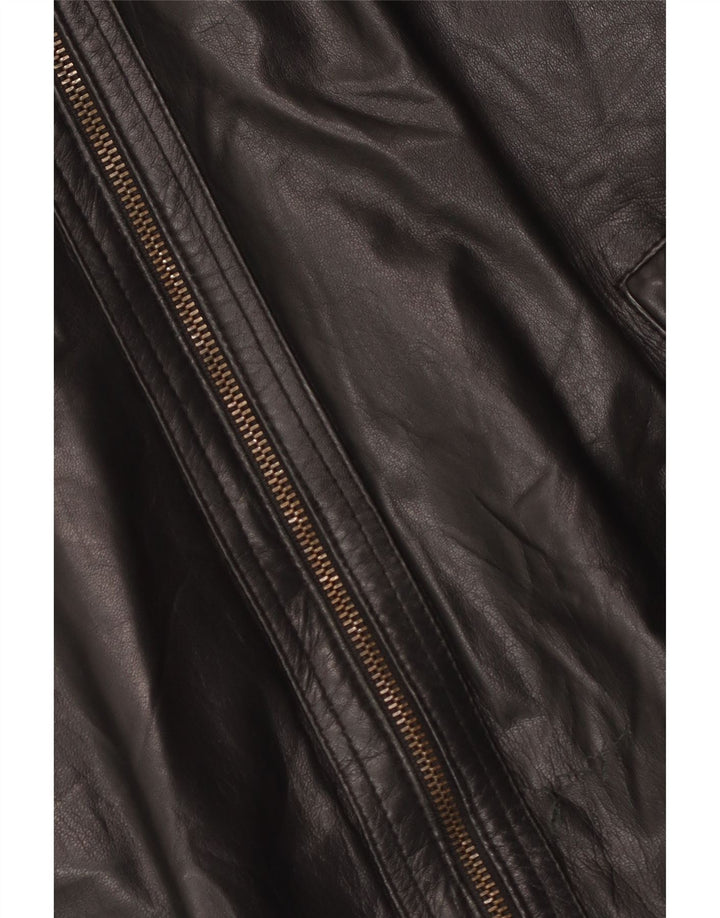 Jachetă Bomber din piele pentru bărbați Gianfranco Gotelli UK 38 Medium Black Leather