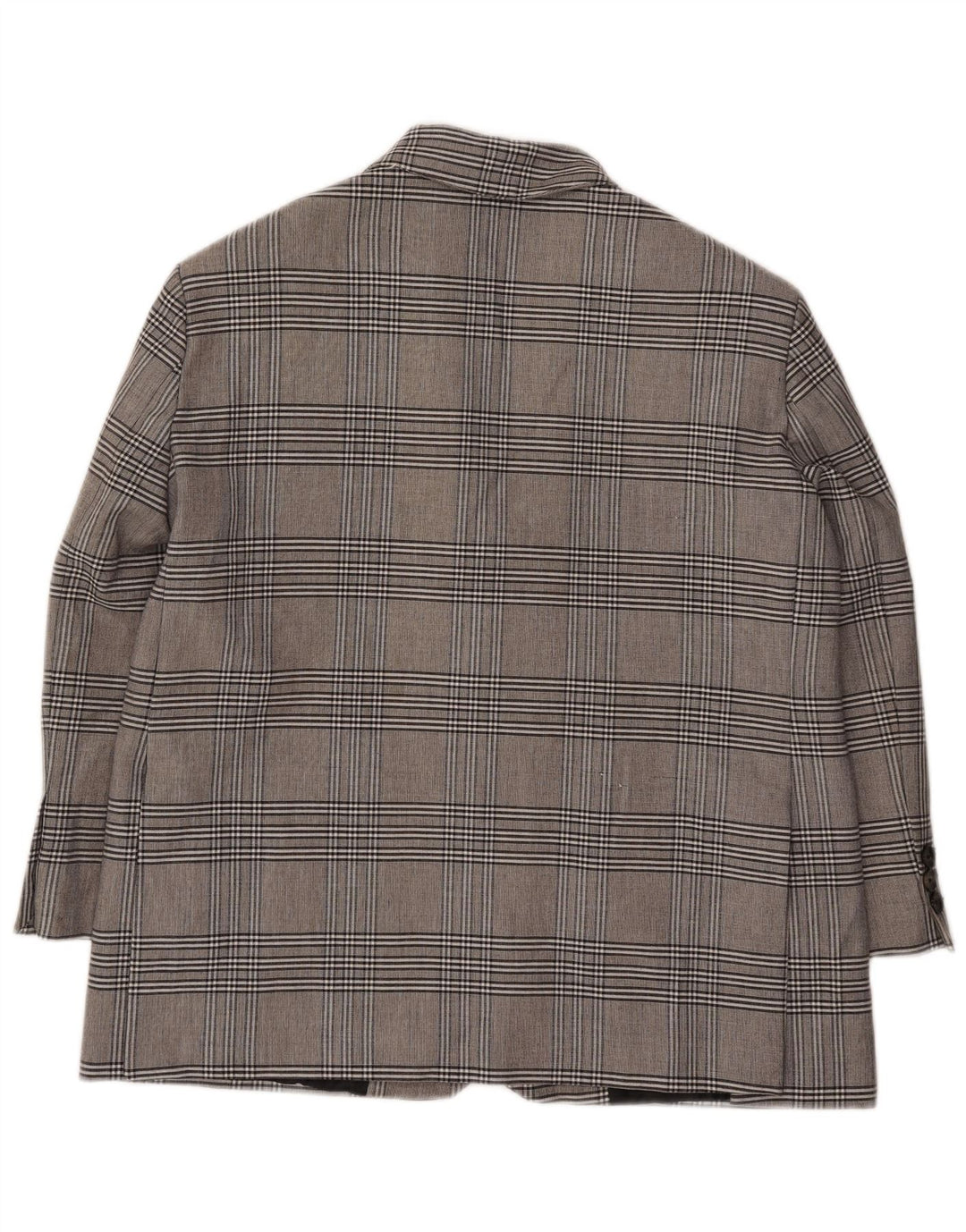 Jachetă blazer supradimensionată cu 2 nasturi Zara pentru femei UK 6 XS, viscoză cu carouri gri