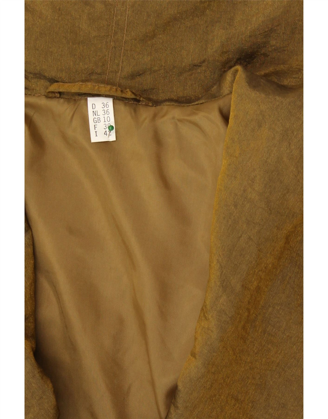 Pelernă de ploaie supradimensionată vintage pentru femei UK 10 Small Gold