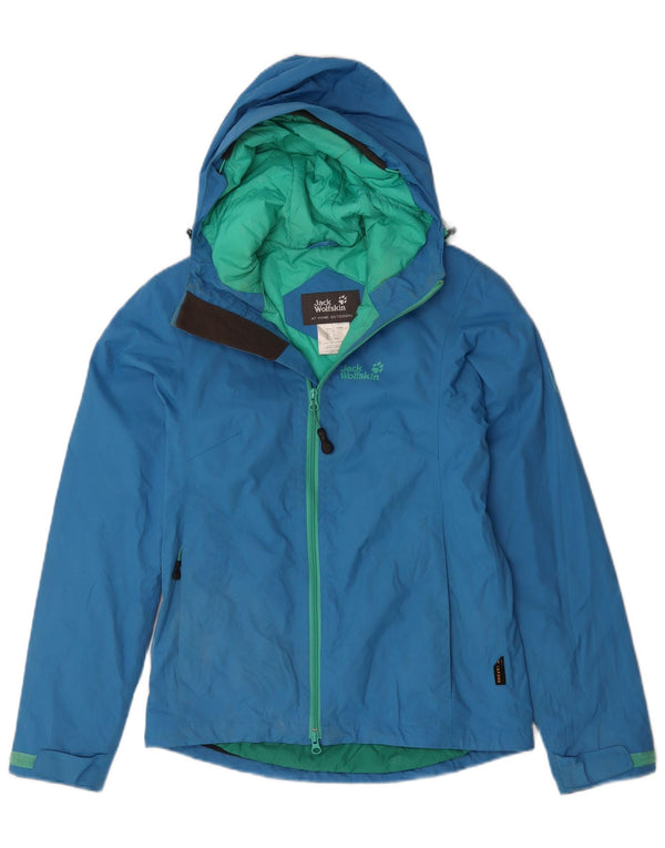 JACK WOLFSKIN Jachetă Windbreaker cu glugă pentru femei UK 8 Small Blue Poliamidă