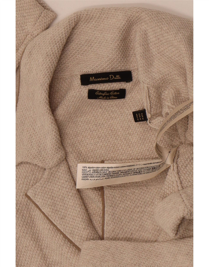 Pulover cardigan Massimo Dutti pentru bărbați, bumbac, bej mediu
