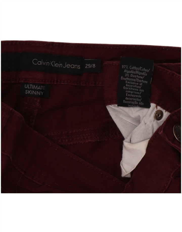Pantaloni Calvin Klein Ultimate Casual pentru femei US 8 Medium W29 L32 Burgundy