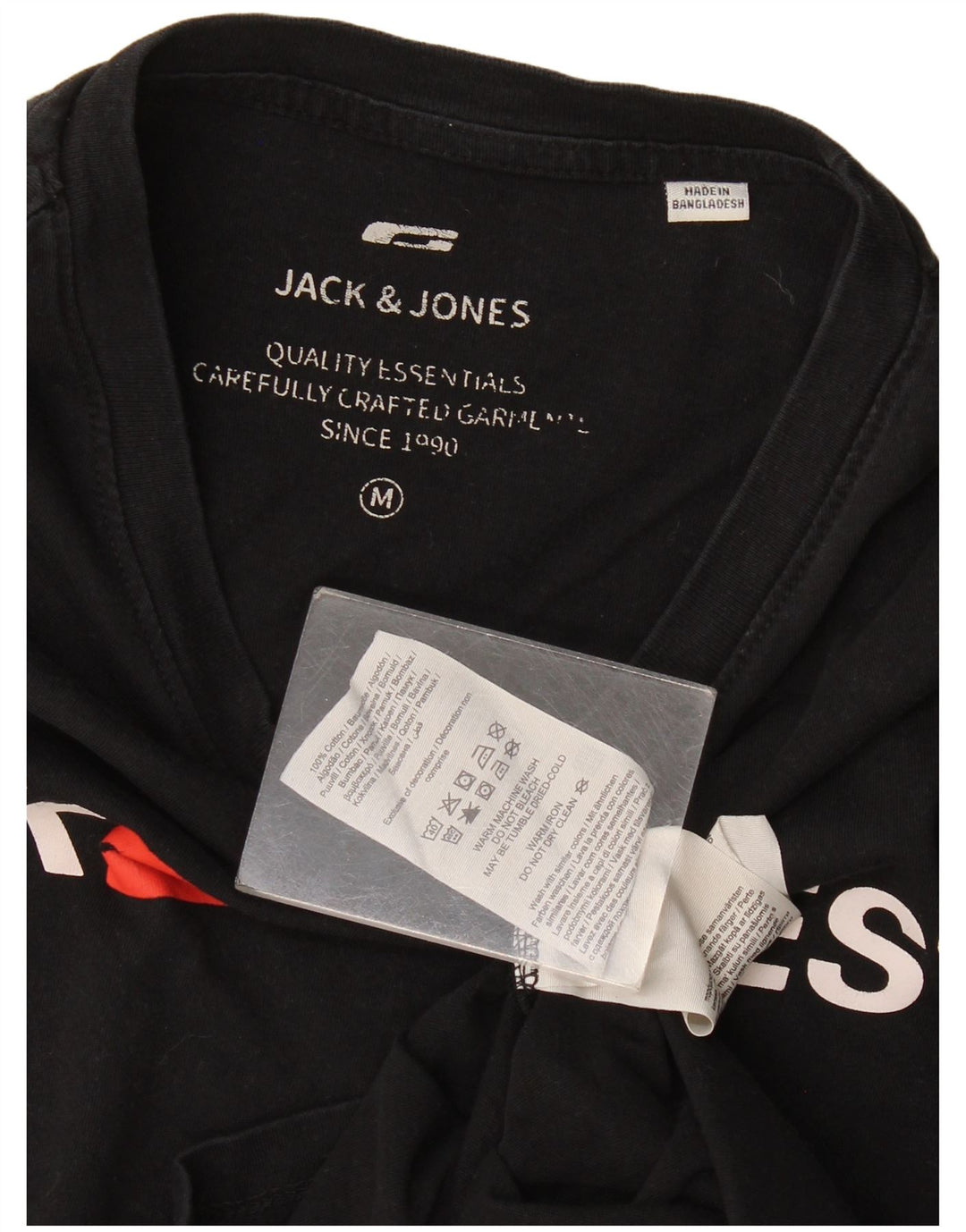 Tricou cu grafic Jack & Jones pentru bărbați Top mediu din bumbac negru