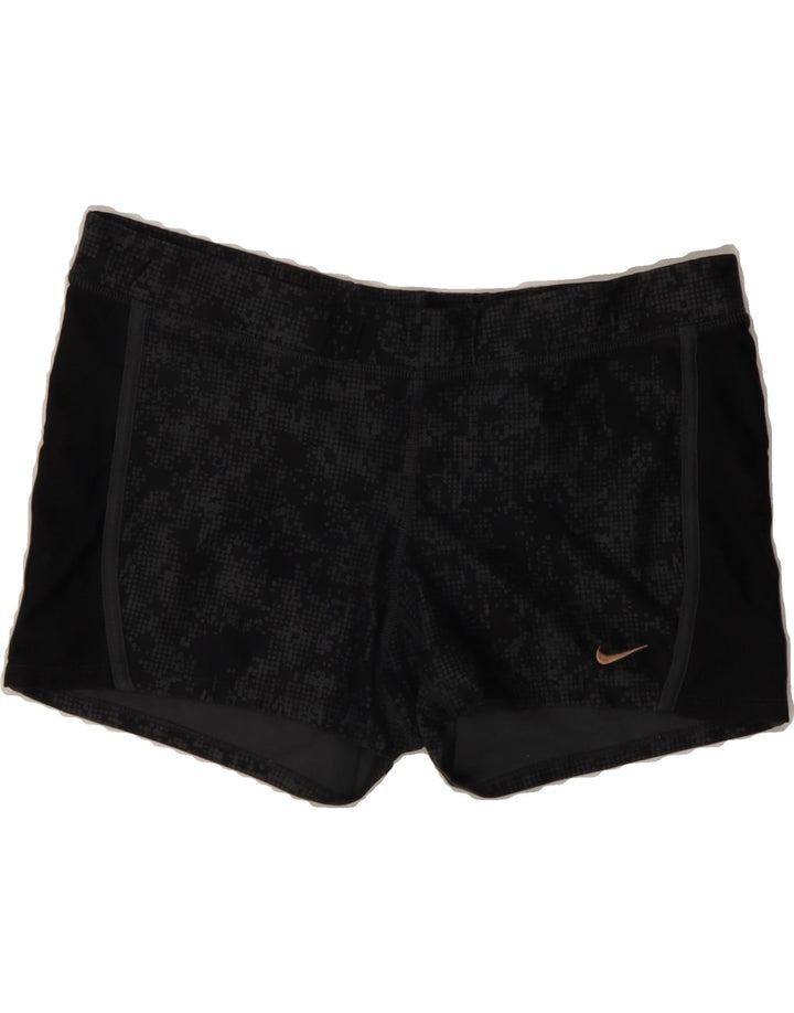 NIKE Womens Dri Fit Sport Shorts UK 14 Medium  Black Spotted Vintage Nike and Second-Hand Nike from Messina Hembry 