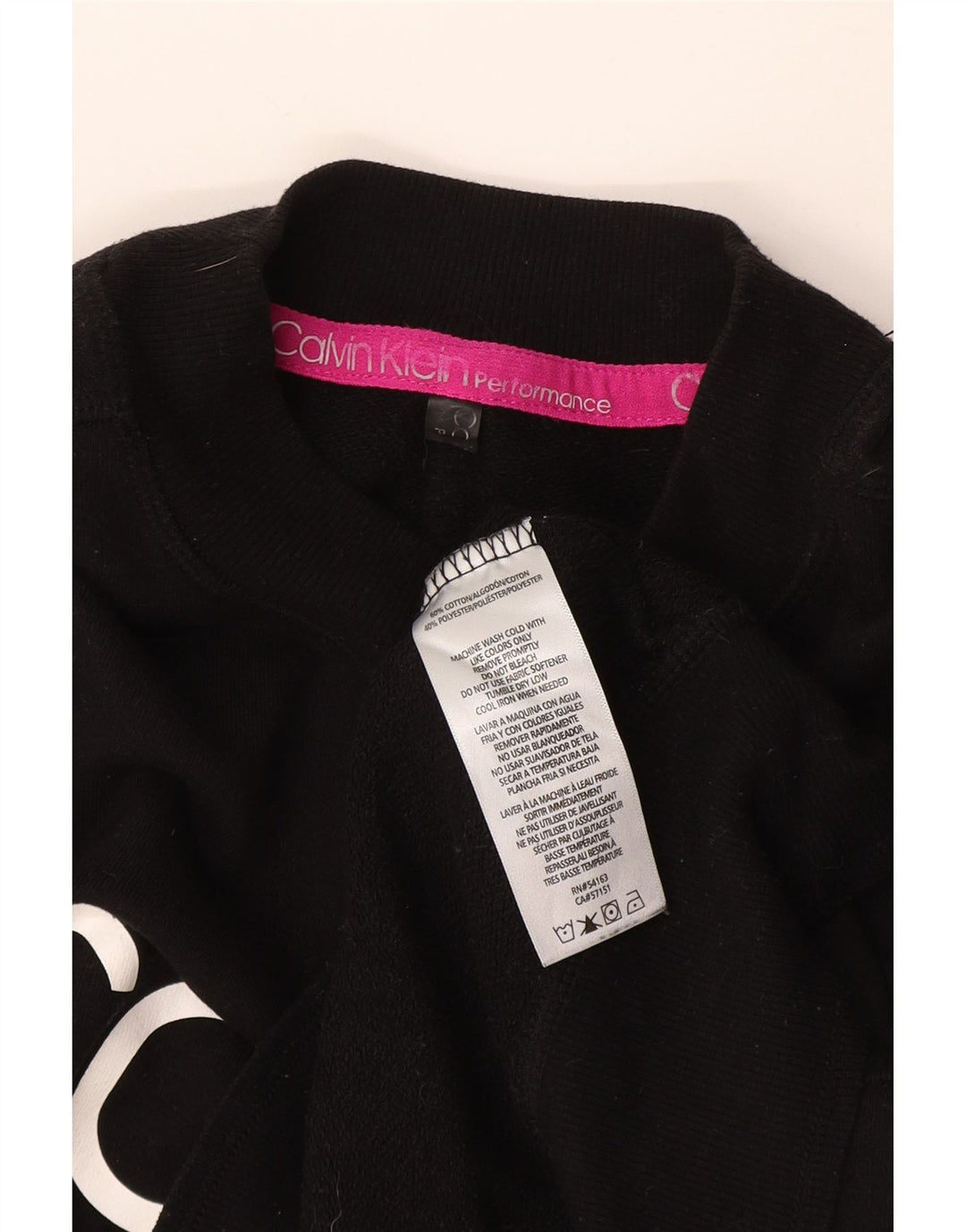 Pulover Calvin Klein pentru femei Crop Graphic Pulover UK 12 Medium Negru