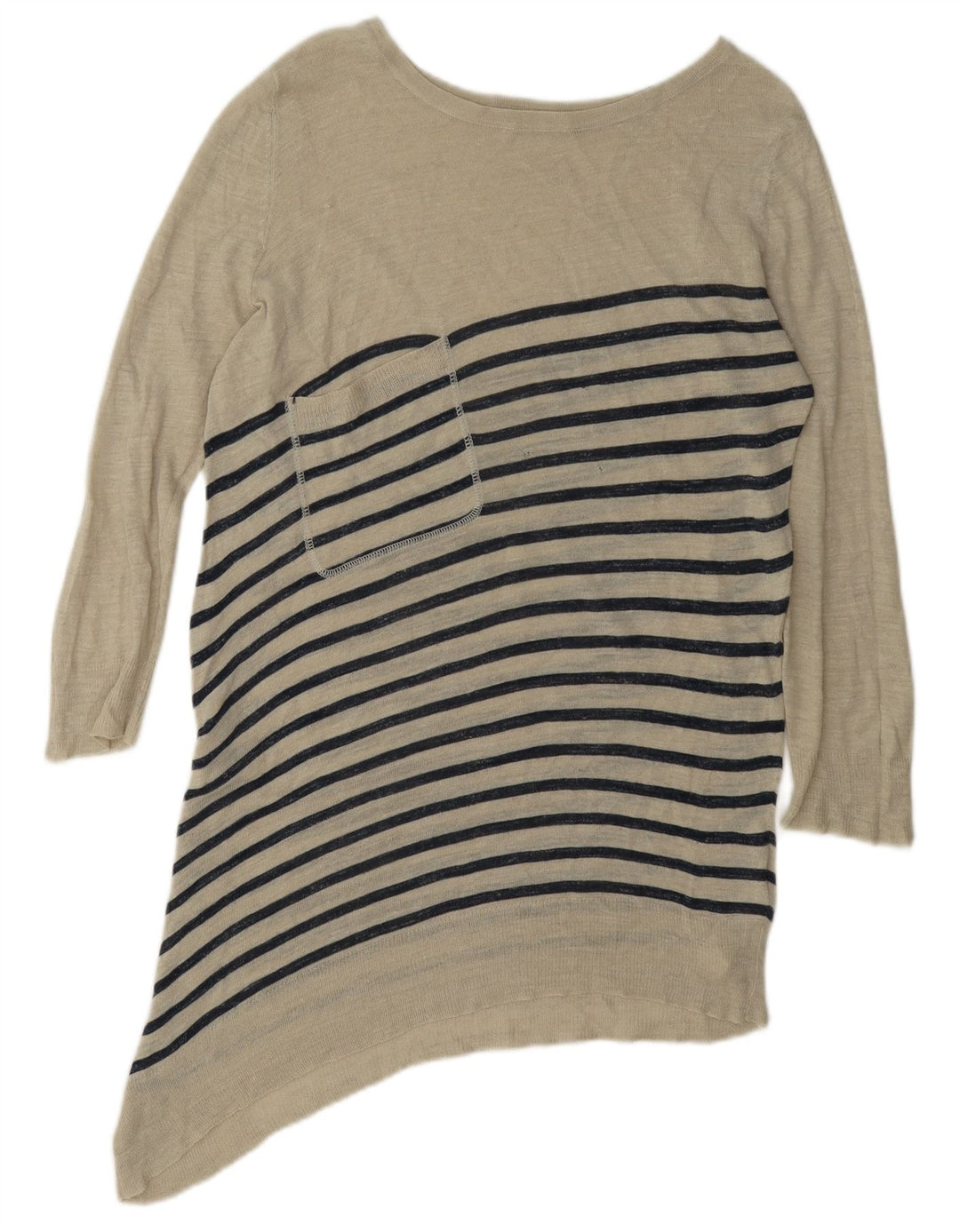 Pulover pentru femei Marks & Spencer cu gât asimetric cu barca UK 12 Medium Bei
