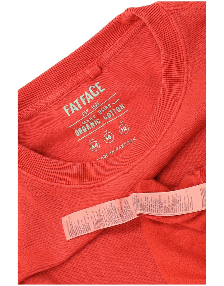Pulover supradimensionat pentru femei Fat Face UK 16 Bumbac roșu mare