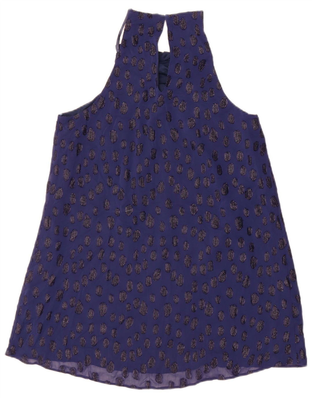Coast Womens Halter Top UK 10 Small Navy Blue Spotted