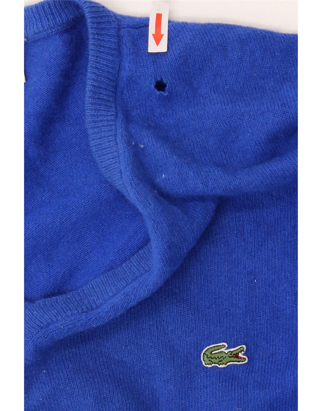 Pulover pentru bărbați Lacoste cu decolteu în V, mărime 6 XL, lână virgină albastră