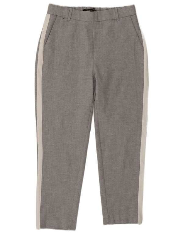 Zara Womens Tapered Chino Trousers XS W24 L24 Grey Check