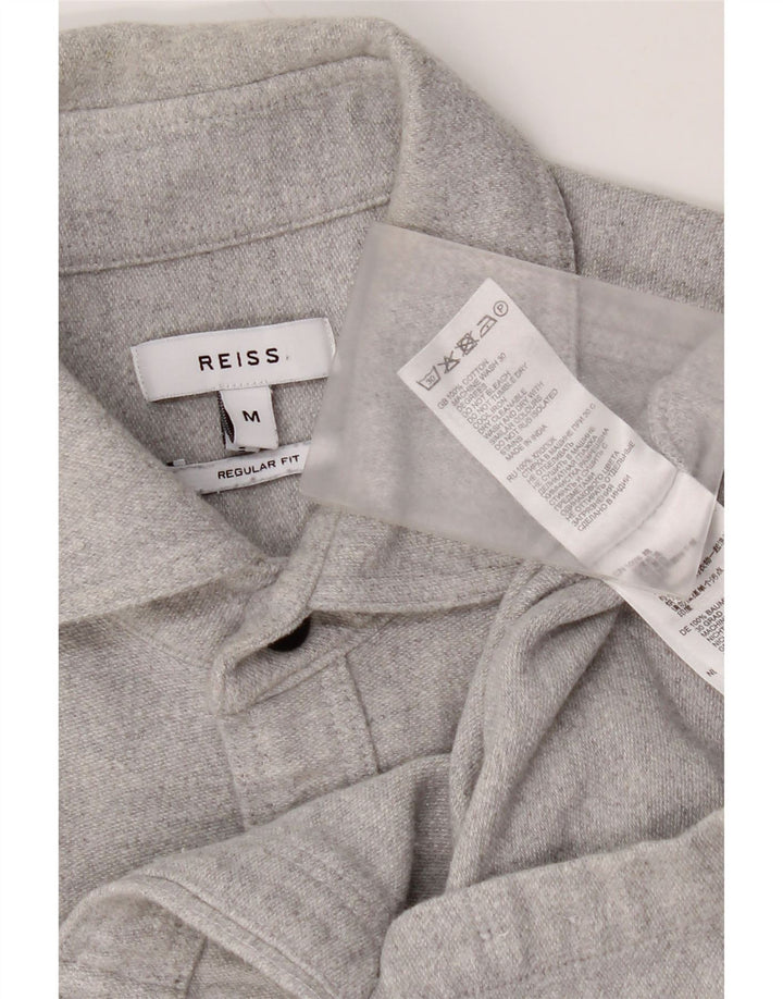 Cămașă de flanel pentru bărbați Reiss, bumbac, gri mediu