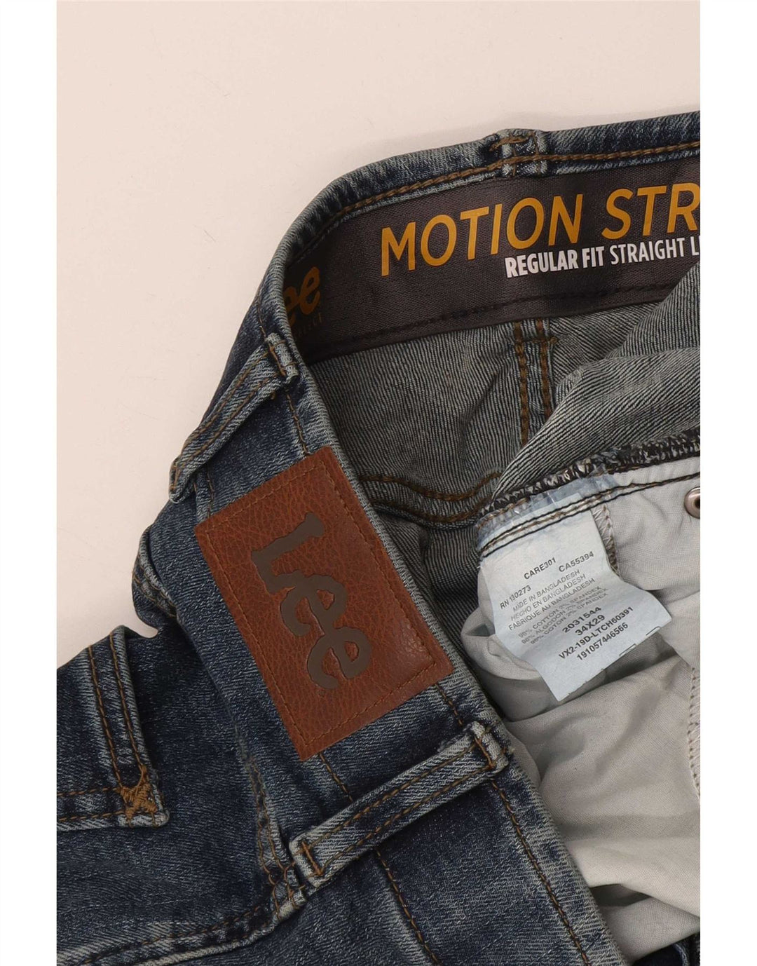 Lee Mens Regular Fit Straight Jeans W34 L29 Blue Cotton