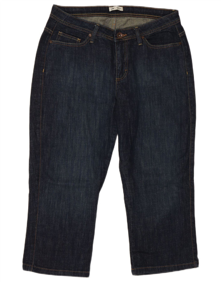LEE Womens Capri Jeans US 12 Large W32 L22 Navy Blue Cotton