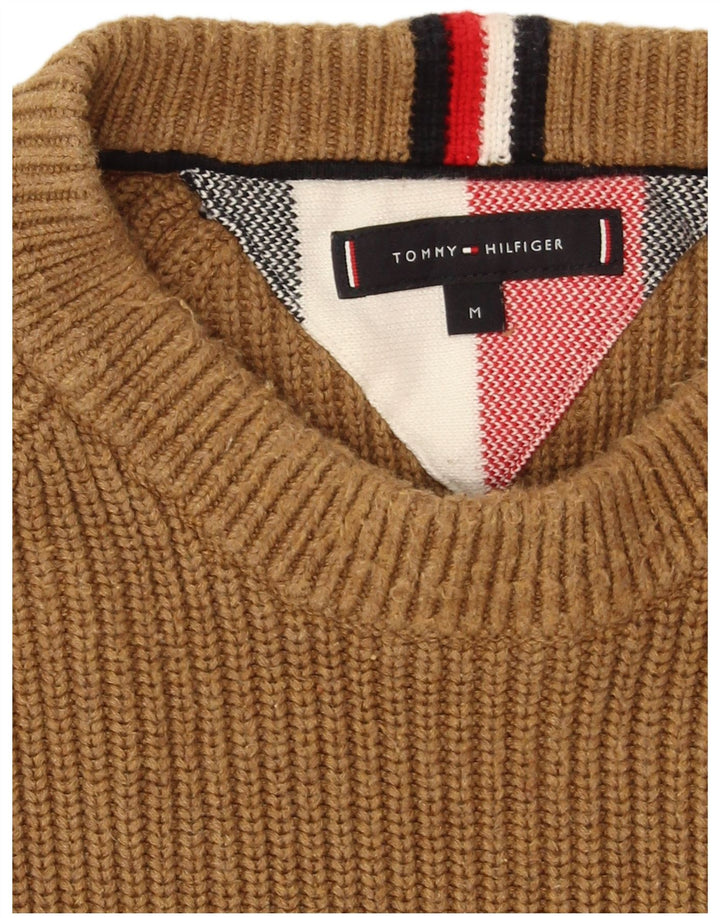 Pulover Tommy Hilfiger pentru bărbați, cu gât de barcă, bumbac maro mediu