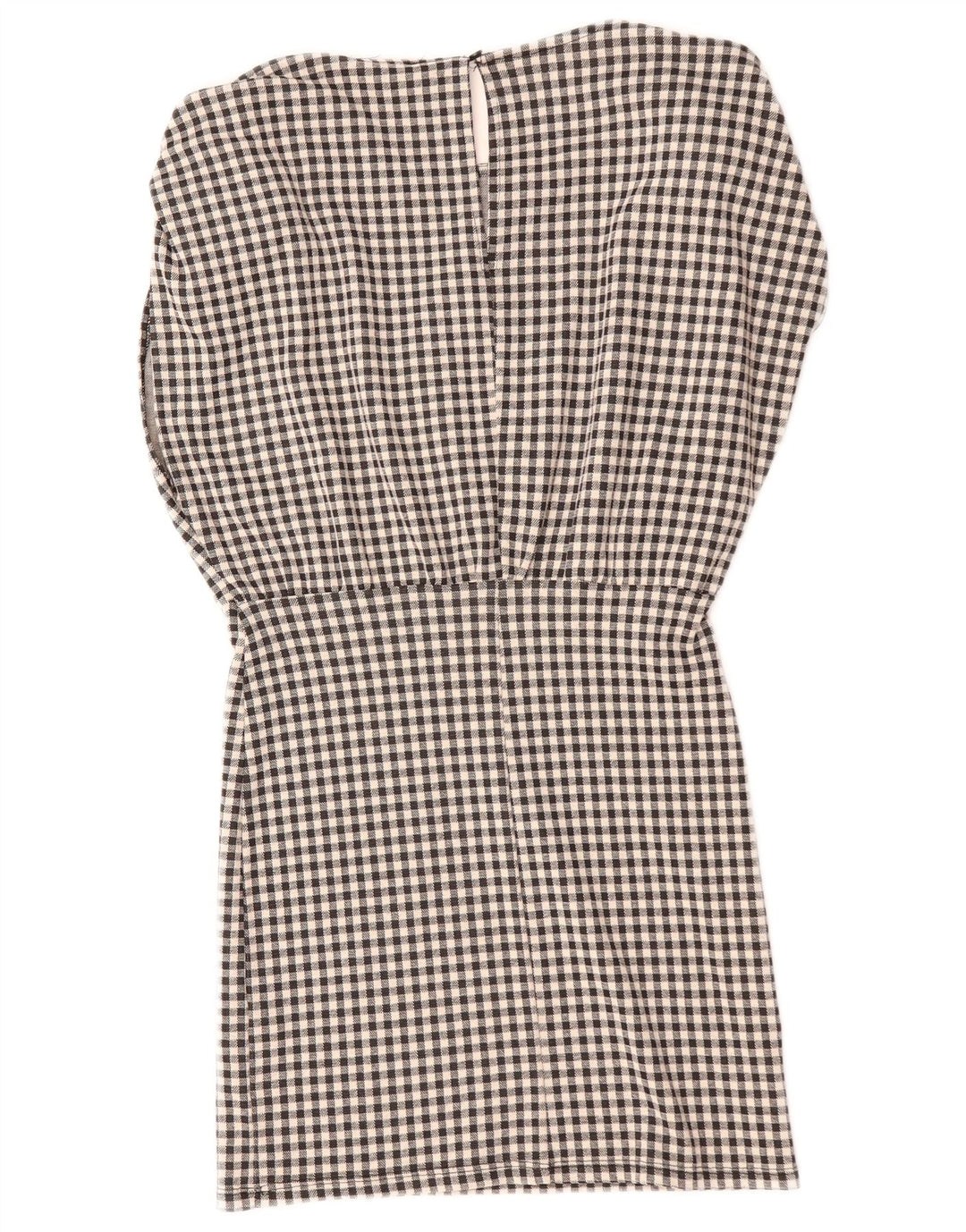 Rochie rotativă fără mâneci pentru femei Zara UK 14 Medium Black Gingham Bumbac