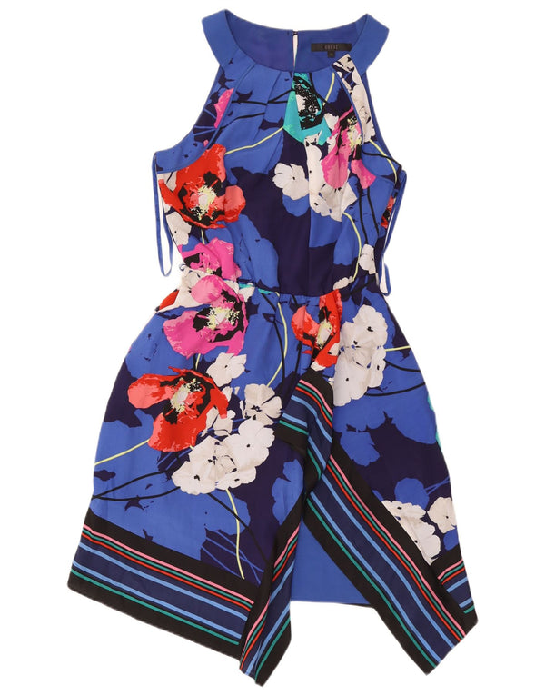 Rochie asimetrică fără mâneci pentru femei Coast UK 12 Medium Blue Floral