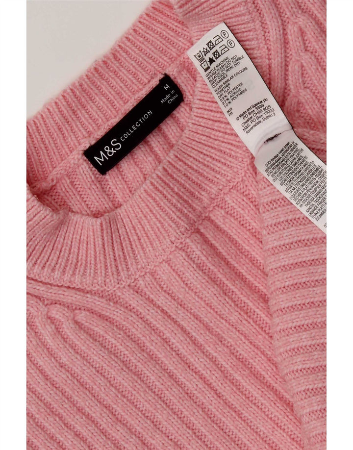 Pulover pentru femei Marks & Spencer cu decolteu triplu UK 14 Poliester roz mediu