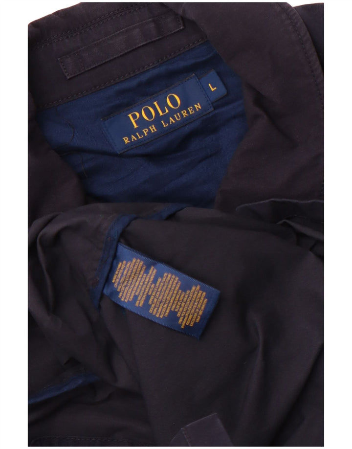 Palton pentru femei Polo Ralph Lauren UK 16 mare bumbac bleumarin