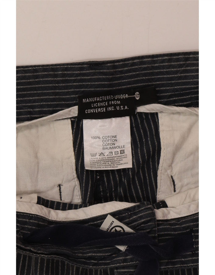 Pantaloni scurți chino Converse pentru bărbați, mediu W32, bumbac cu dungi gri