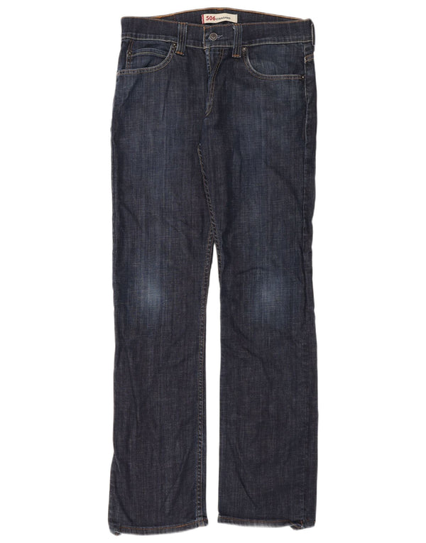 Levi's Mens 506 Standard Fit Straight Jeans W34 L34 Navy Blue