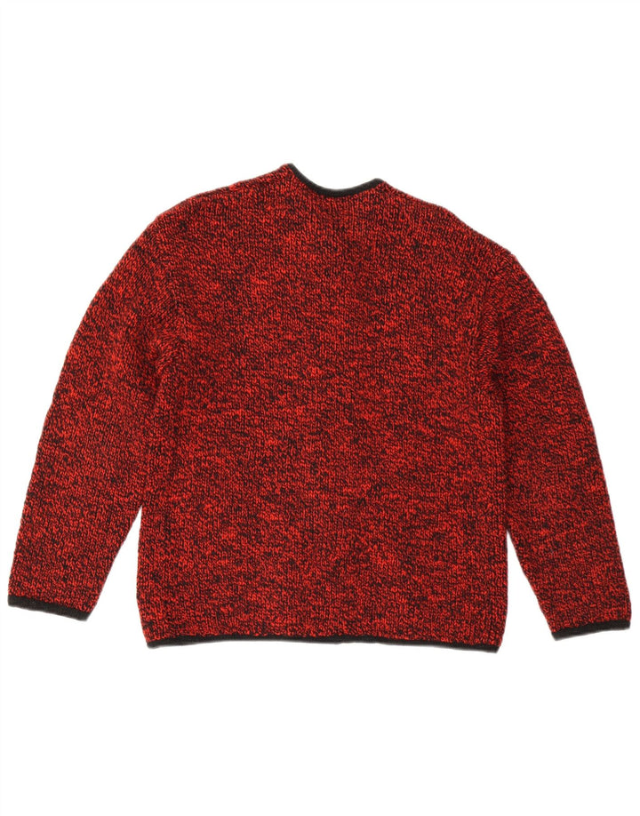 Pulover cardigan VINTAGE pentru femei UK 14 Medium Red Flecked