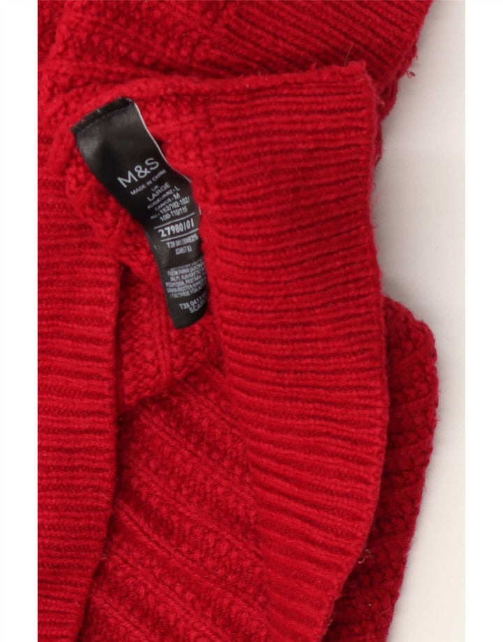 Marks & Spencer Pulover supradimensionat cu decolteu în V pentru femei UK 16 Large Red